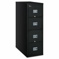 Fireking Patriot by Insulated Fire File, 4 Letter-Size File Drawers, Black, 17.75 in.x31.63 in.x52.75 in. 4P1831-CBL